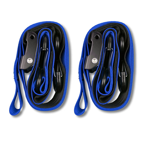 TIE DOWNS 38mm 1.5" BLUE & BLACK, 500KG