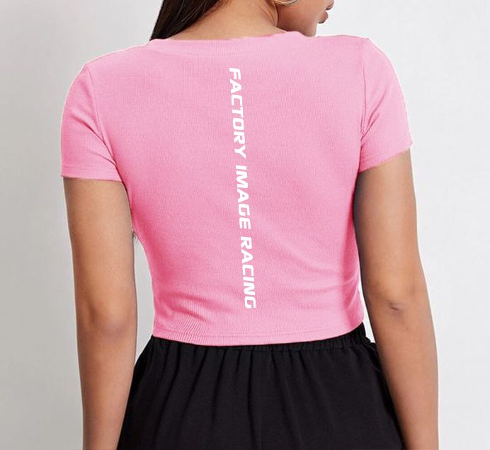 Ladies FIR Pink Cropped Tee