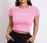 Ladies FIR Pink Cropped Tee