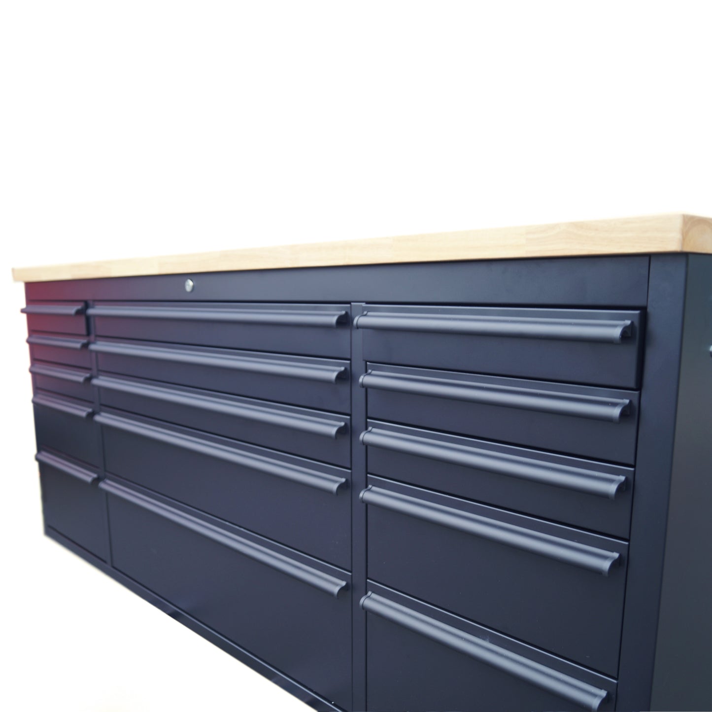 72" Matte Black Powder Coated Steel 15 Drawer Tool Chest