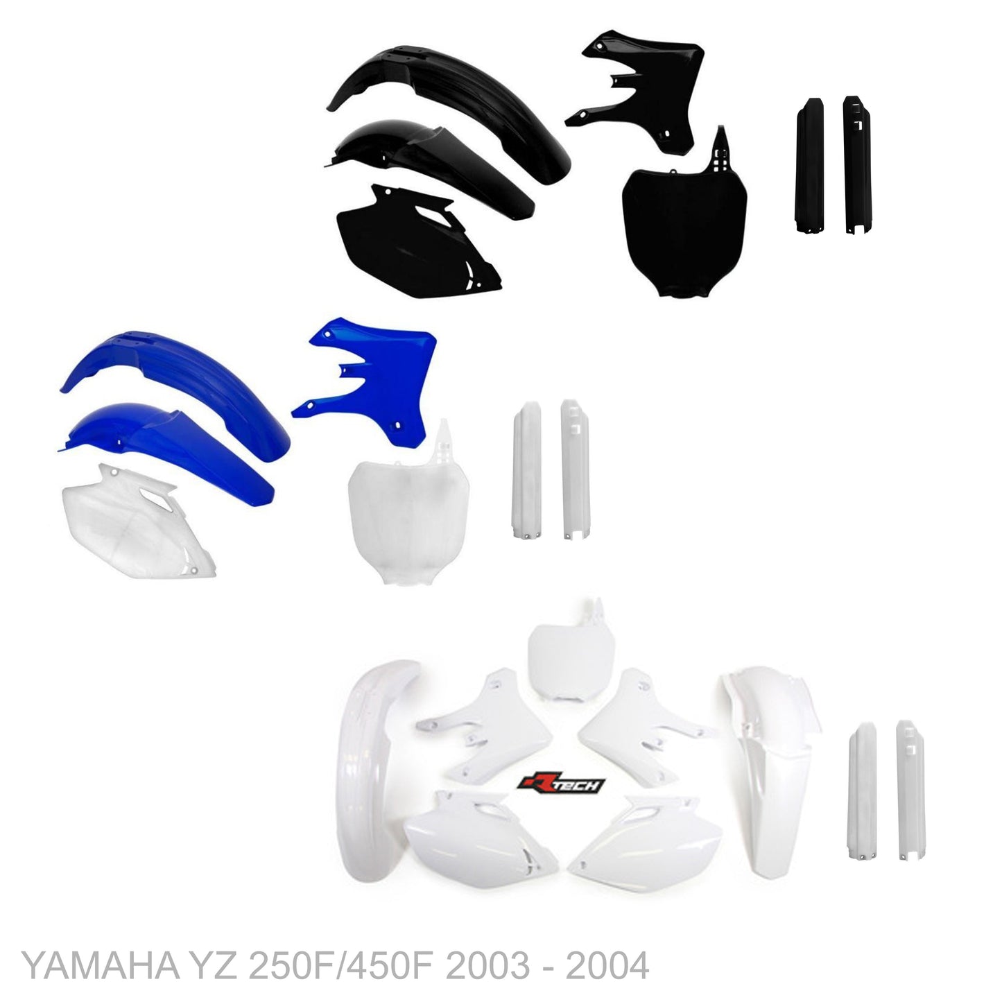YAMAHA YZ 250F 2003 - 2004 WHITEOUT Graphics kit