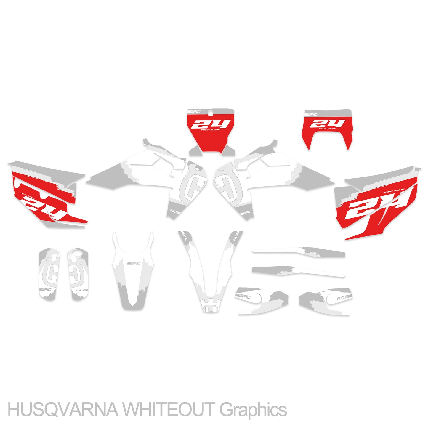 HUSQVARNA TC/FC 125-450 2023 - 2024 WHITEOUT Graphics Kit