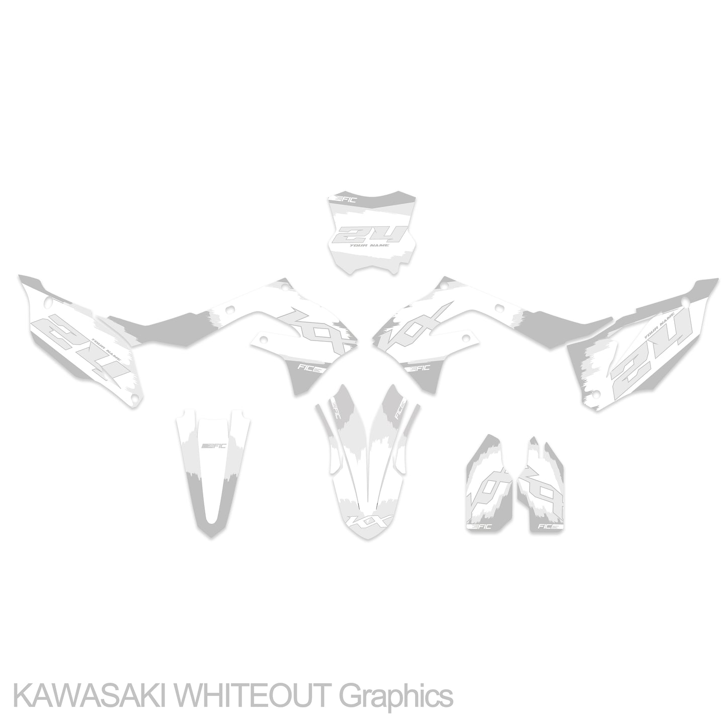 KAWASAKI KX 85/100 1998 - 2013 WHITEOUT Graphics kit