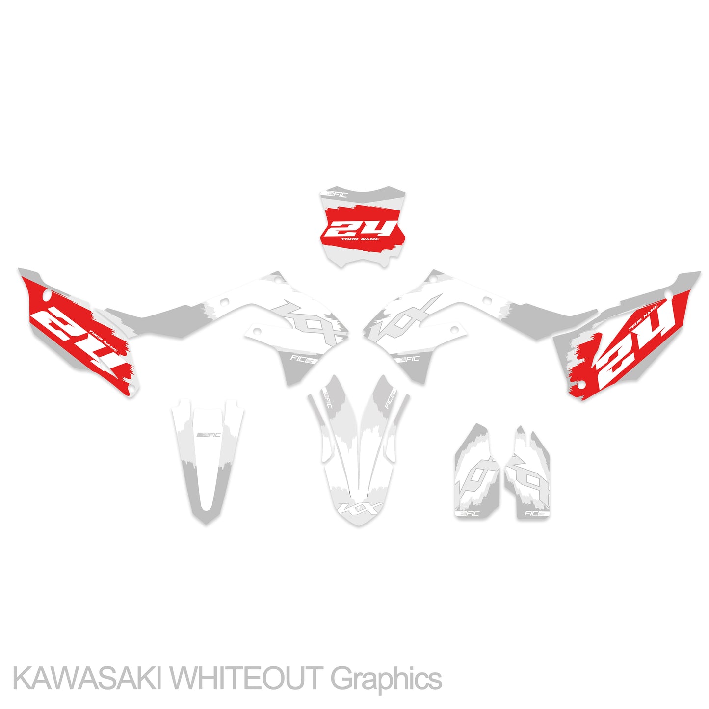 KAWASAKI KX 85/100 1998 - 2013 WHITEOUT Graphics kit