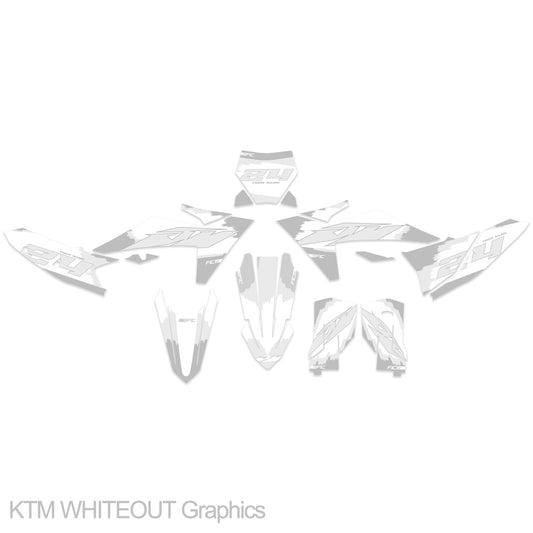 KTM EXC 125-450 2008 - 2011 WHITEOUT Graphics kit