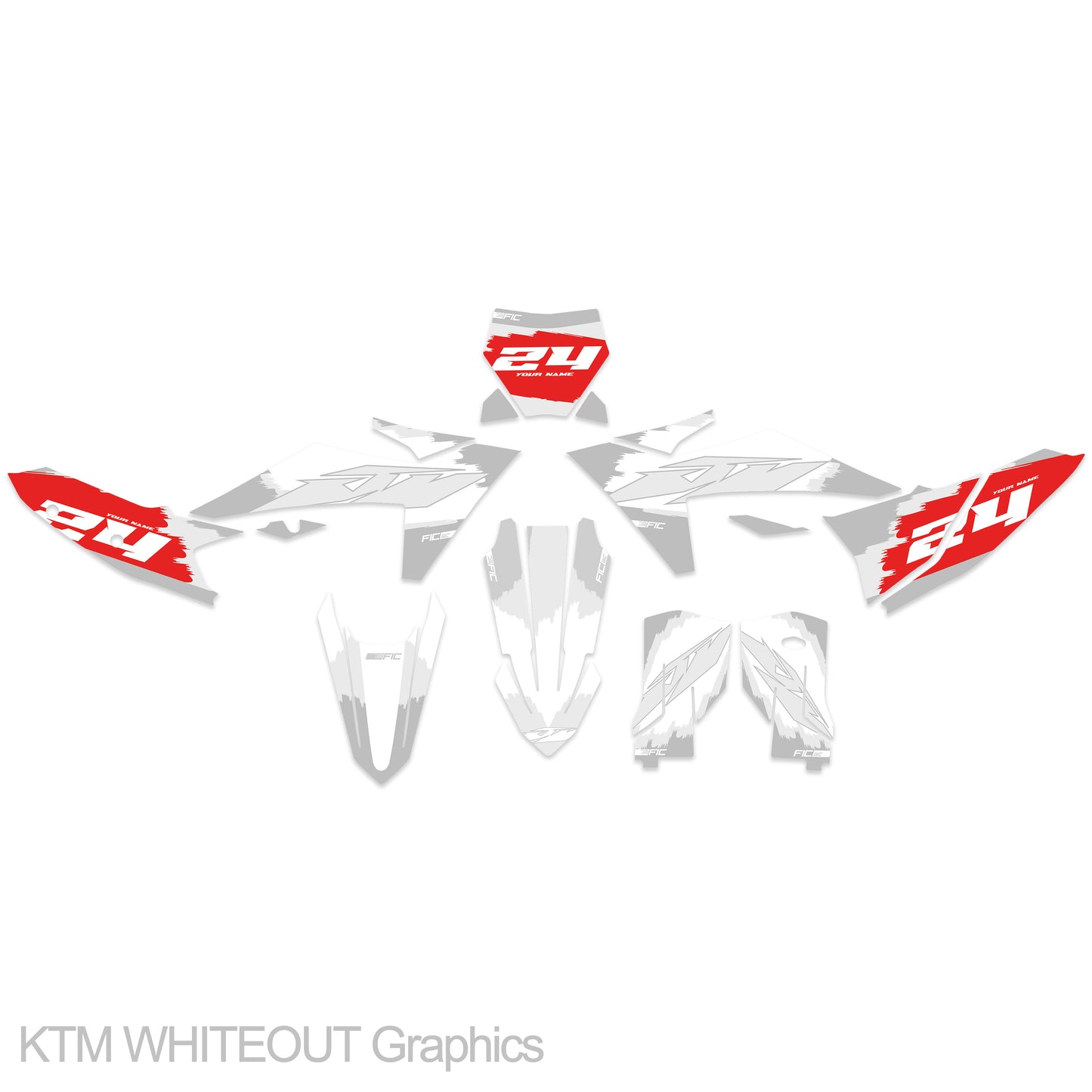 KTM EXC 125-450 2003 WHITEOUT Graphics kit