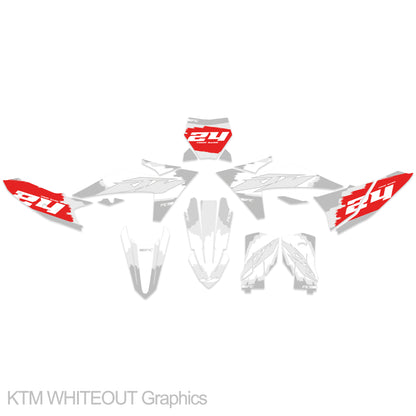 KTM EXC 125-450 2004 WHITEOUT Graphics kit