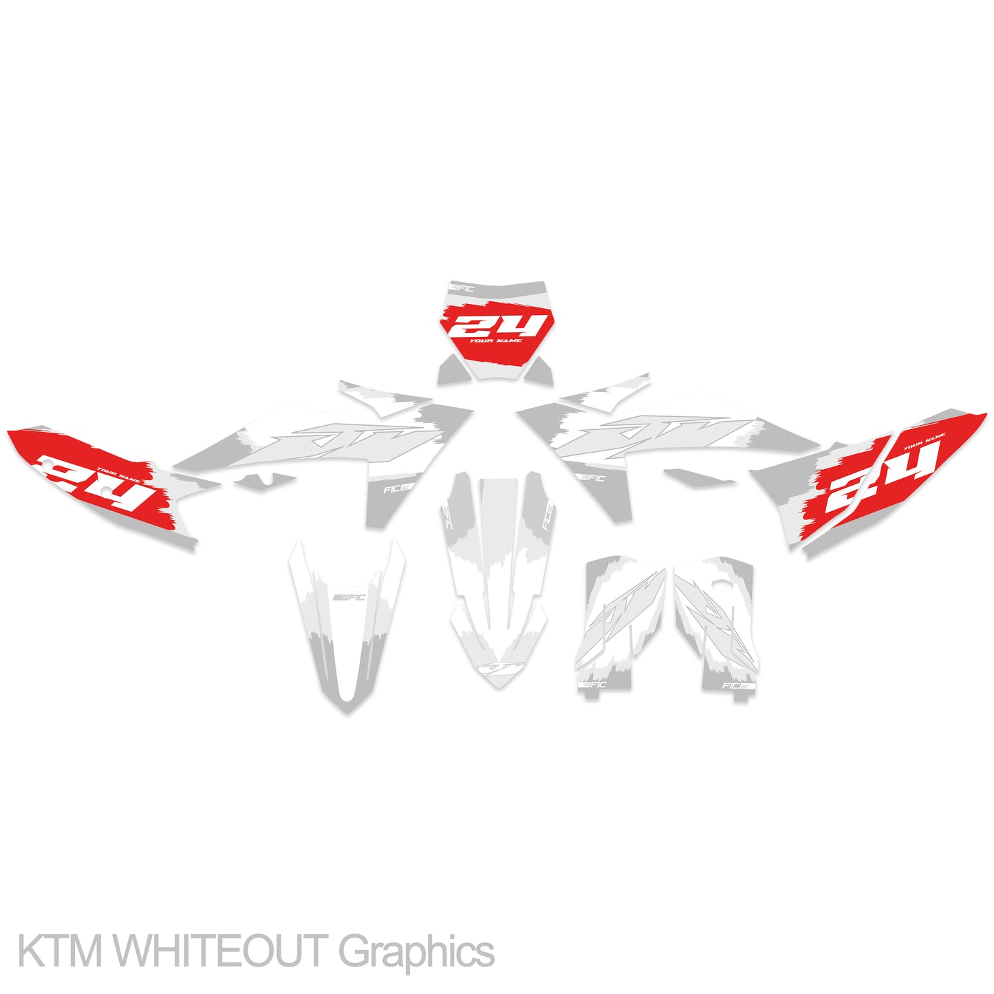 KTM SX/SXF 125/250/300/350/450 2016 - 2018 WHITEOUT Graphics kit