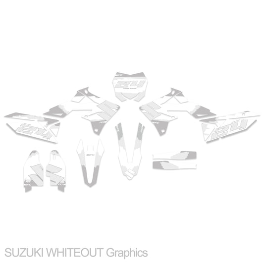 SUZUKI DR-Z 400-E 2000 - 2009 WHITEOUT Graphics kit