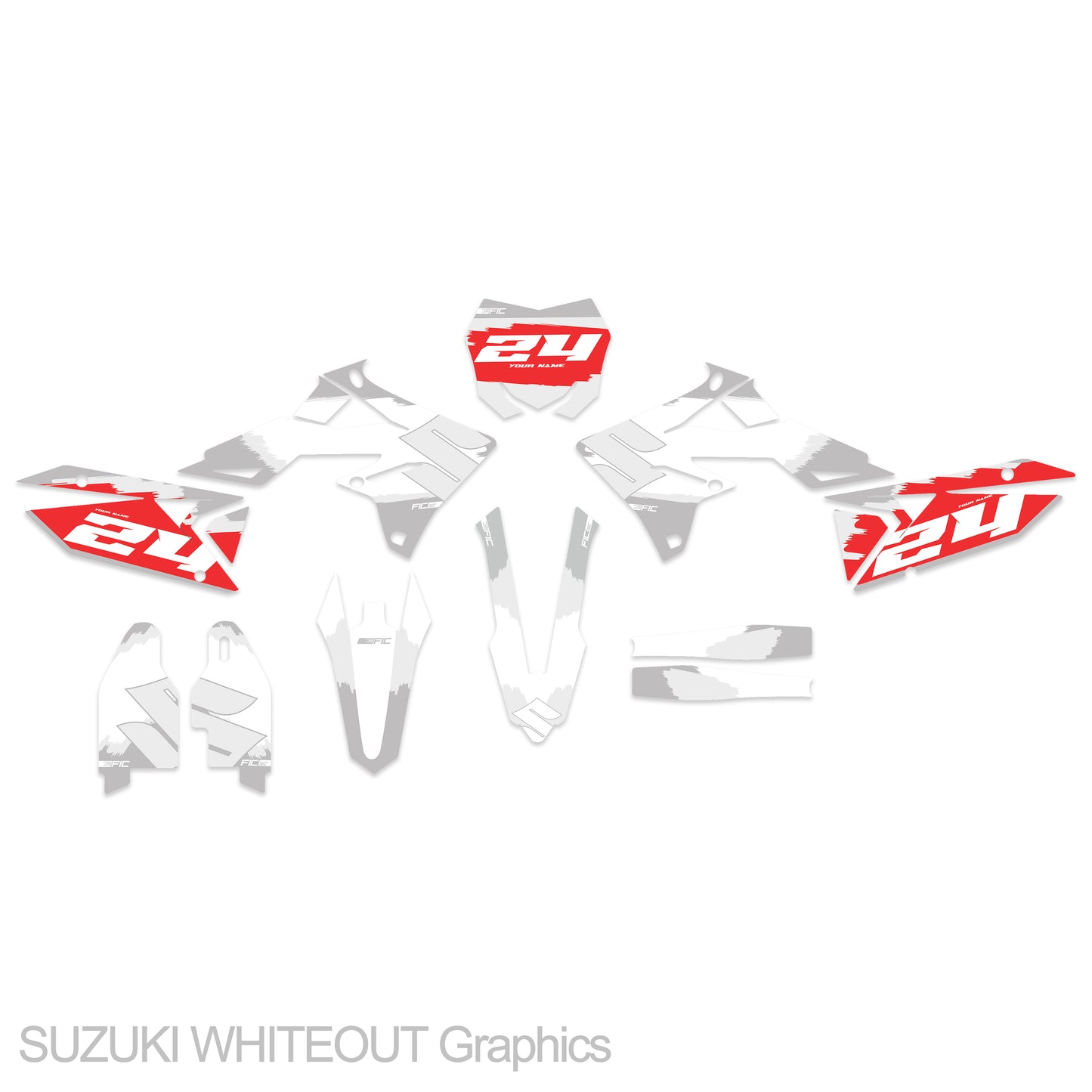 SUZUKI RM 125/250 2001 - 2003 WHITEOUT Graphics kit