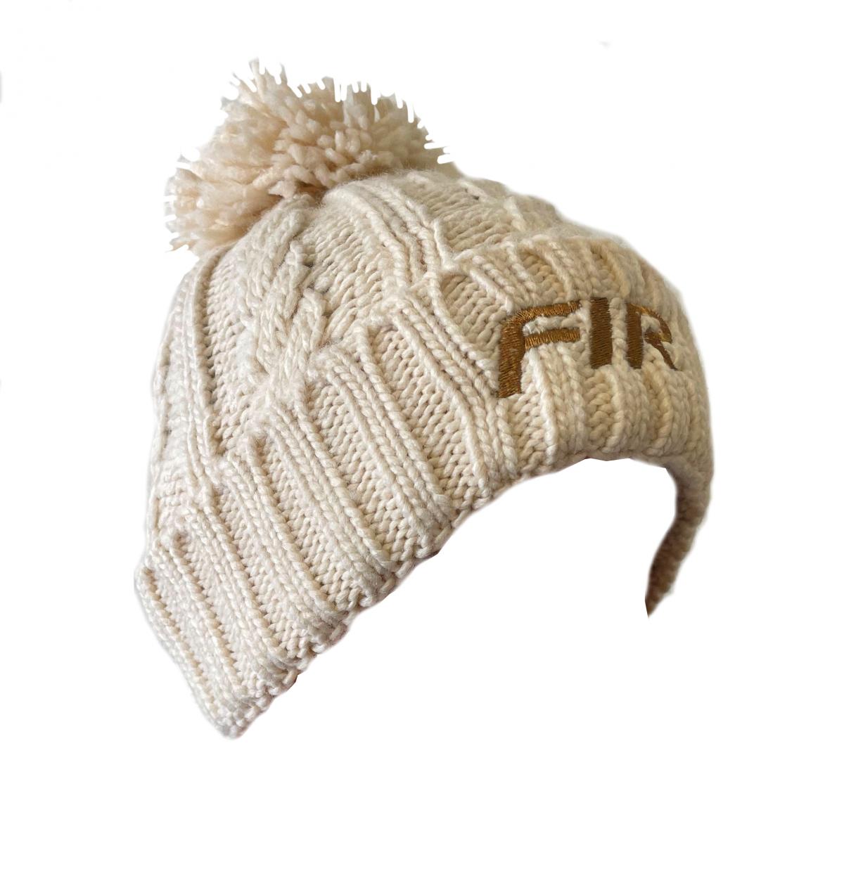 Oatmeal Beanie - Brown FIR Logo