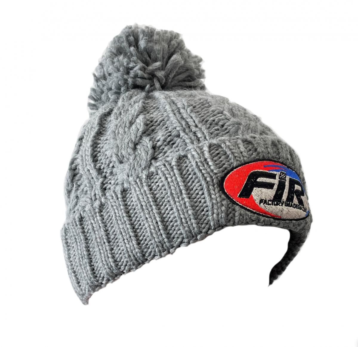 Light Grey Cable Knit FIR Logo Beanie